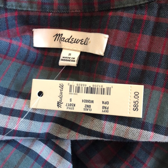 Madewell Plaid Boyfriend Shirt - S - Picture 5 of 5